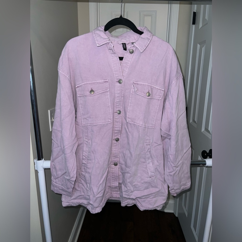 H&M oversized purple denim jacket